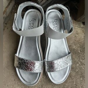 Franco Sarto Elmo Metallic Silver Sandal NWOB Sz-6.5M.  C